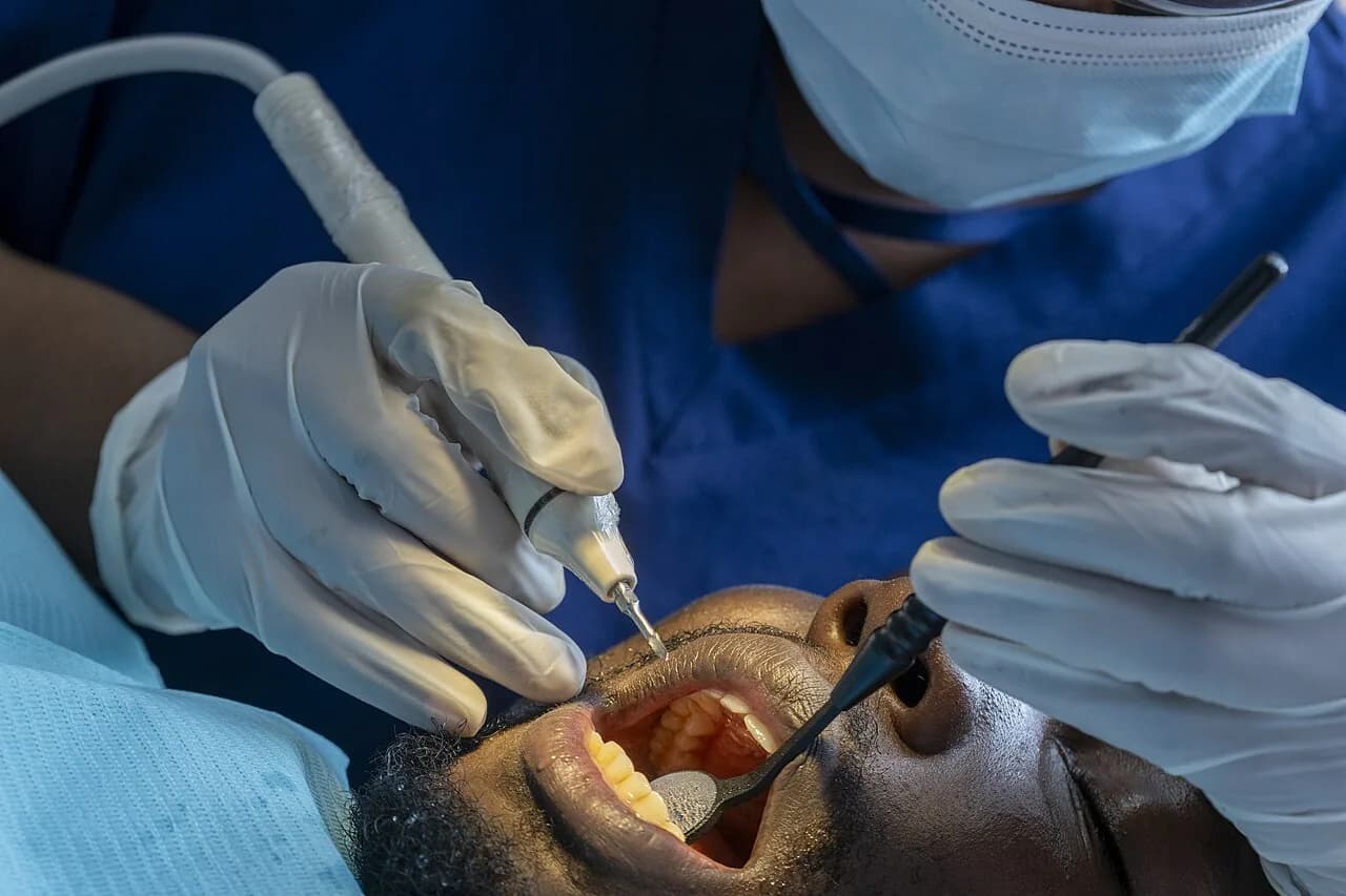 Close-Up of Professional Dental Care in Action